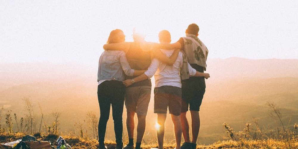 sunset, group of people